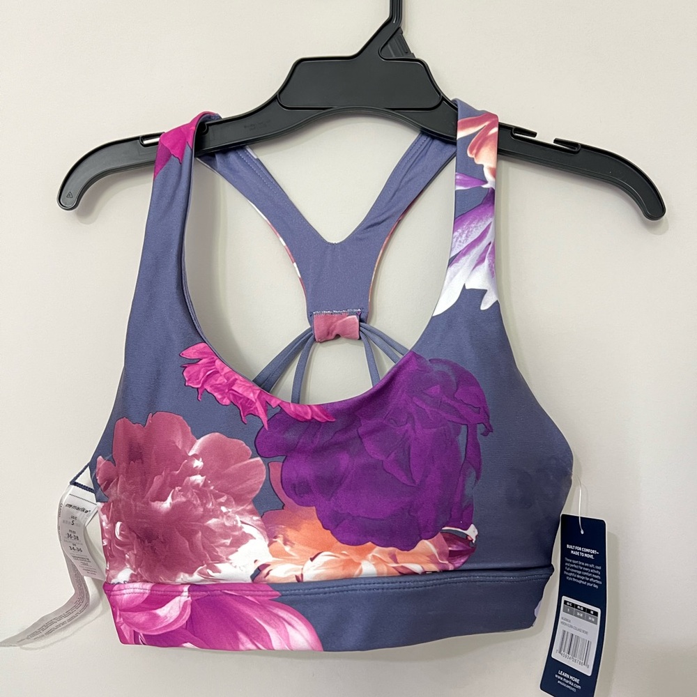 Marika Floral Sports Bra - Purple and Pink